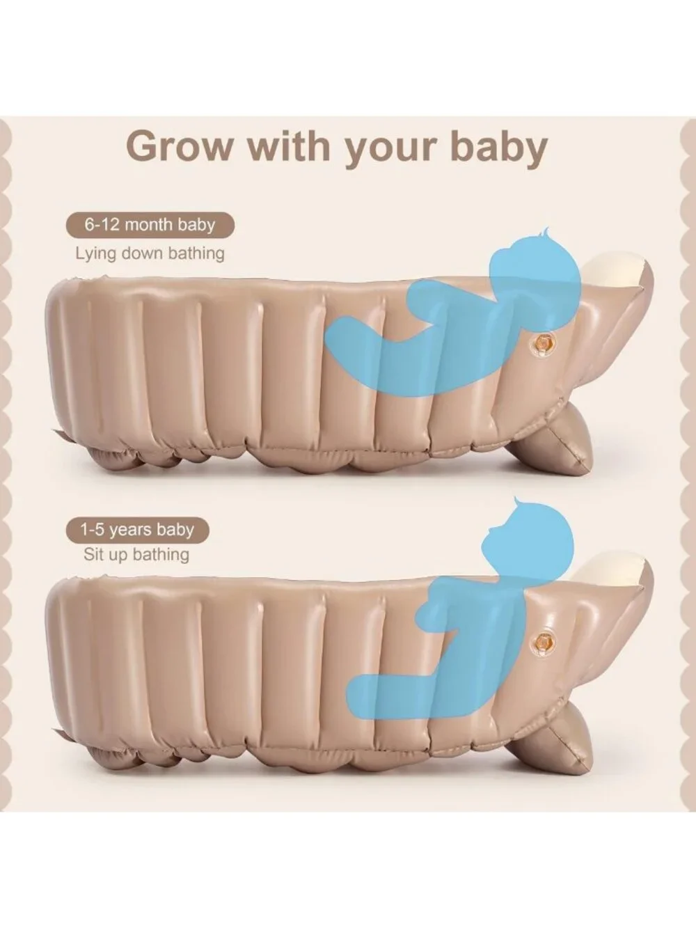 Portable Inflatable Bathtub for Toddlers - Easy Storage Baby Tub with Air Pump